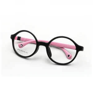 8010 Latest Silicon Kids Friendly Eyeglasses Round Rubber Plastic Optical Frames for children