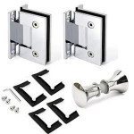 90 Degree Wall Mount H Back Plate Hinge 304 stainless steel glass to wall hardware shower hinge