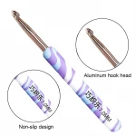9pcs/set Popular Sweater needle knitting tool soft ceramic handle crochet hook case aluminum rose gold Crochet Hook Set