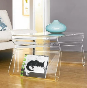 Acrylic Living Room Furniture Coffee Table With Wheels