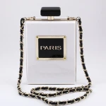 acrylic perfume bottle shape clutch bags evening bag
