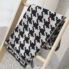 Acrylic winter oblong scarf houndstooth women blanket scarf
