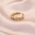 Import Adjustable 18k Gold Plated Thin Twist Index Finger Rings Rhinestone Twisted Rope Open Ring from China