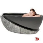 Adult portable black marble bath tub