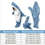 Adult shark blanket super soft and comfortable to wear shark blanket hoodie sleeping bag role-playing gift for shark enthusiasts