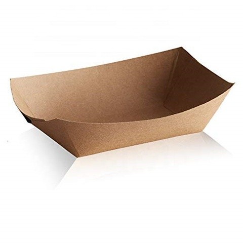 Airline Kraft Paper Carton Thin Wall Open Crab Stick Baby Dry Food Candy Storage Packaging Tray Snack Boat Box
