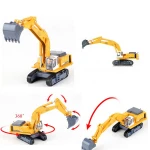 Alloy Excavator Bulldozer Crane Truck Mixer Calender Forklift 1:87  Alloy Diecast Truck Model Rotates 360 Degrees Model Toys