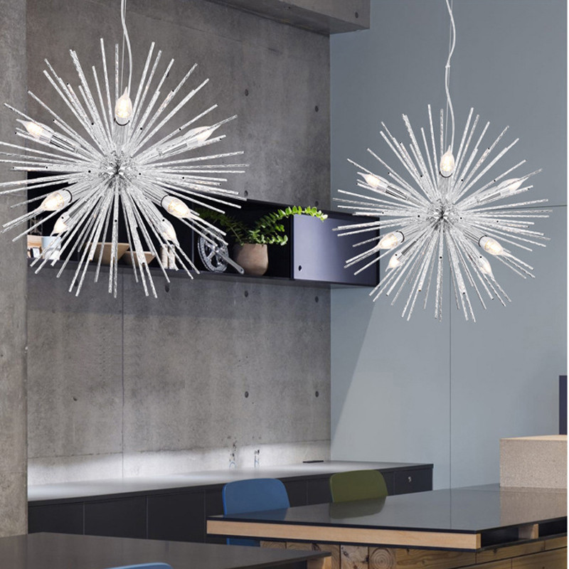 Buy Aluminum Firework Pendant Light Modern Chandeliers With 8 Lights ...