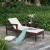 Import Aluminum frame outdoor patio rattan lying bed PE wicker relaxing chaise lounge from China