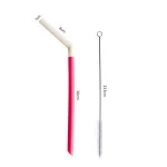 Amazon hot sale custom Reusable Food Grade Silicone Drinking Straw for Drinking Bubble Tea, Milkshakes with Cleaning Brush