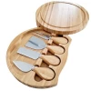 Amazon Hot sale Wood Cheese Cutting Board Charcuterie & Knife Set - Round Unique Swivel Bamboo /oak Charcuterie Board Set
