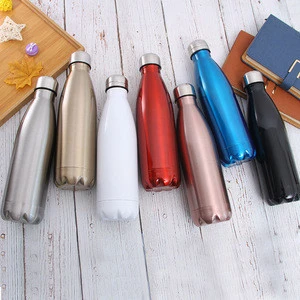 Amazon Hot Selling 500ml Stainless Steel sport Water Bottle Double Wall vacuum insulated Cola Water Bottle flask with lid