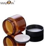 Amber Container Jars with Inner Liner for Pills, Medication and Other Beauty and Health Aids BPA Free