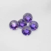 Amethyst Round Double Checkerboard Cubic Zircon For Jewelry
