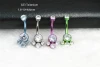 AMIGATINA  Gems G23 Titanium Navel Belly Button Bar Internally Threaded Navel Rings Body Piercing Jewelry NEW
