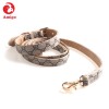 Amigo high quality wholesale innovative custom soft waterproof luxury pu leather pet dog collar leash for medium large dogs