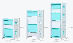 Anti-crack Safety Durable Light Green Baby Kids Toy Plastic Storage Cabinet