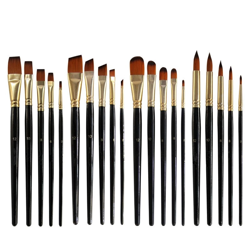 Artist&#x27;s Brush Set Painting Supplies 5pcs/Set of Nylon Hair Oil Brush Set