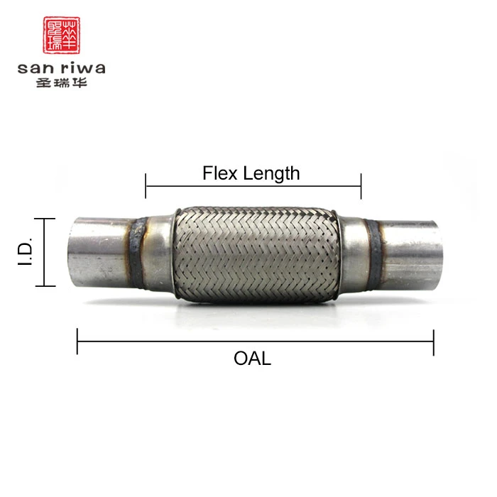 Auto Flexible Exhaust Pipe With Inner Braid and Extension Tube