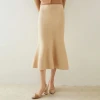 Autumn new womens knitted cashmere skirt versatile high fanny pack hip long slim fishtail skirt