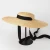 Import B107 New Casual Natural Women Ladies Wide Brim Summer Sun Beach Wheat Straw Hat Ribbon Boater Flat Top Straw Hats with Ribbon from China