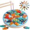 Baby Educational Toys Magnetic Wooden Fishing Game Letter Counting Board Game Toys For Kids Boys Girls