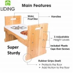 Bamboo Elevated Dog & Pet Feeder Raised Pet Bowls for Cats and Dogs with Adjustable Height and Waterproof Silicone Mat