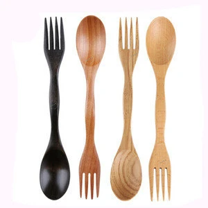 Bamboo wood spoon and forks set