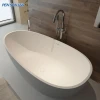 Bathroom white acrylic bathtub hydromassage solid surface freestanding bathtub