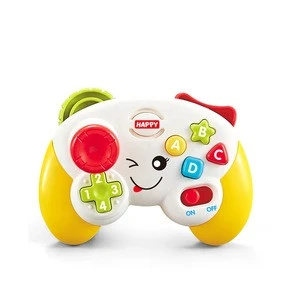 Battery operated baby early educational learning toy handle mobile phone toy with light and music