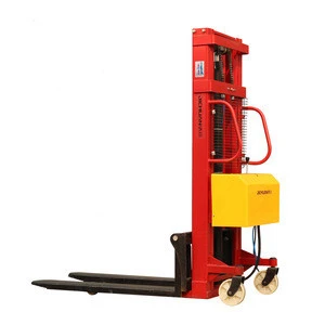 Battery Operated Pallet Truck Semi Electric Hydraulic Pallet Forklift Lifting Stacker