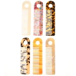 BEAU FLY Custom Logo Stylish Wide Tooth Cellulose Shell Acetate Acid Combs Marble Patterns Hair Combs