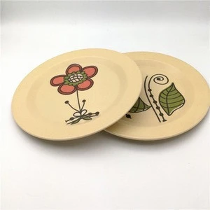 Best Selling Products Decal Printed Reusable Bamboo Fiber Melamine Plates for OEM and ODM