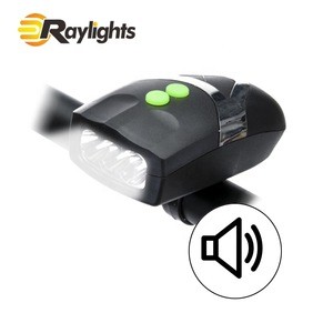 Bike Bells And Light Waterproof Bicycle Light Horn Combo Bike Bicycle Headlight Horn Bell with 3 Led 80 db Sound