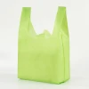 Biodegradable eco disposable w cut non woven fabric vest shopping bags