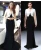 Import black and white evening gown fish tail style dress stylish evening dresses long custom can make any design wedding party gown from China
