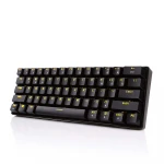 Black/white 61 key wired/wireless multi-device yellow LED backlit game office mechanical keyboard