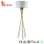 Import Brass finish white fabric shade decorative fancy luxury metal standing hotel modern tripod floor lamp from China