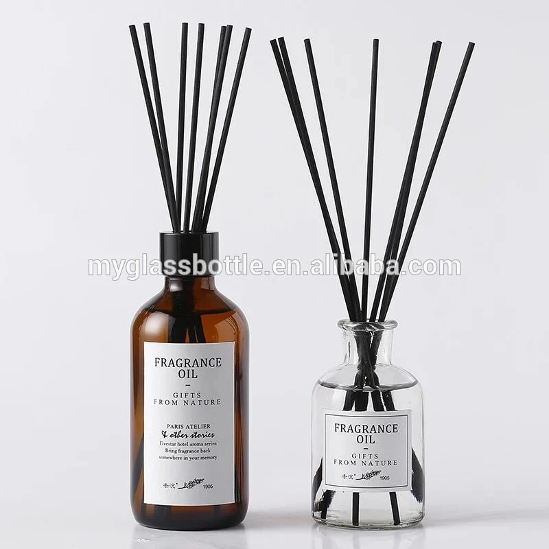 Brown reed diffuser glass bottle