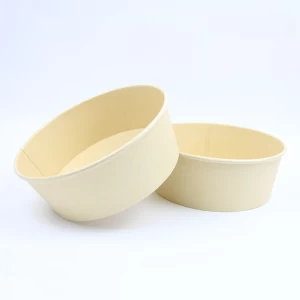 Brunch Salad Take Away Container Disposable Bamboo Pulp Paper Salad Bowls With Lids