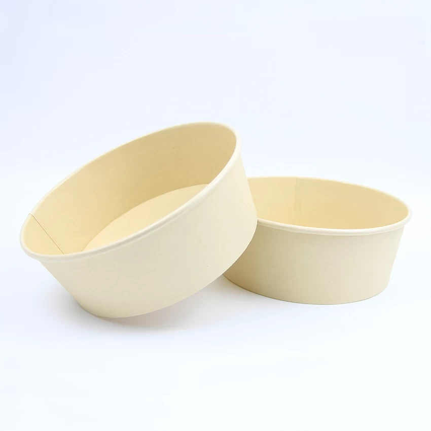 Brunch Salad Take Away Container Disposable Bamboo Pulp Paper Salad Bowls With Lids
