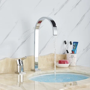 Brushed Golden Basin Faucet Single Handle Widespread Bathroom Sink Mixer Tap Deck Mounted Bathtub Mixers Crane