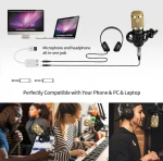 Capacitive microphone capacitive podcasting microphone for studio / home recording, games, streaming media, youtube, chat