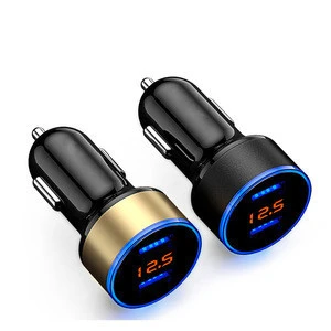 Car Charger 2 Port 3.1A Dual USB Charger LCD Display 12-24V Cigarette Socket Lighter Fast Car Charger Adapter