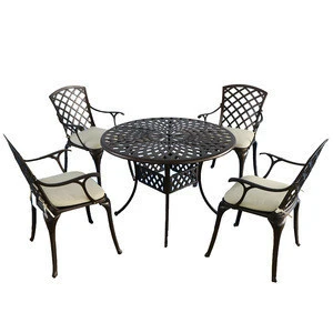 Cast Aluminum Black Color Outdoor Garden Furniture Set