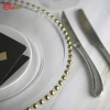 Cheap bulk hotel Wholesale Wedding Gold Silver clear steak Glass Charger Plate wedding colored beaded glass charger glass plates