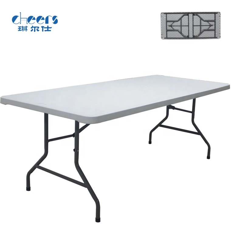 Cheap Long Rectangle Plastic Folding Banquet Table Wholesale Folding Buffet Table