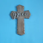 Cheap Luxury Religious Cross Decorators Onlays Wall Carved Wood Plaque wood cross