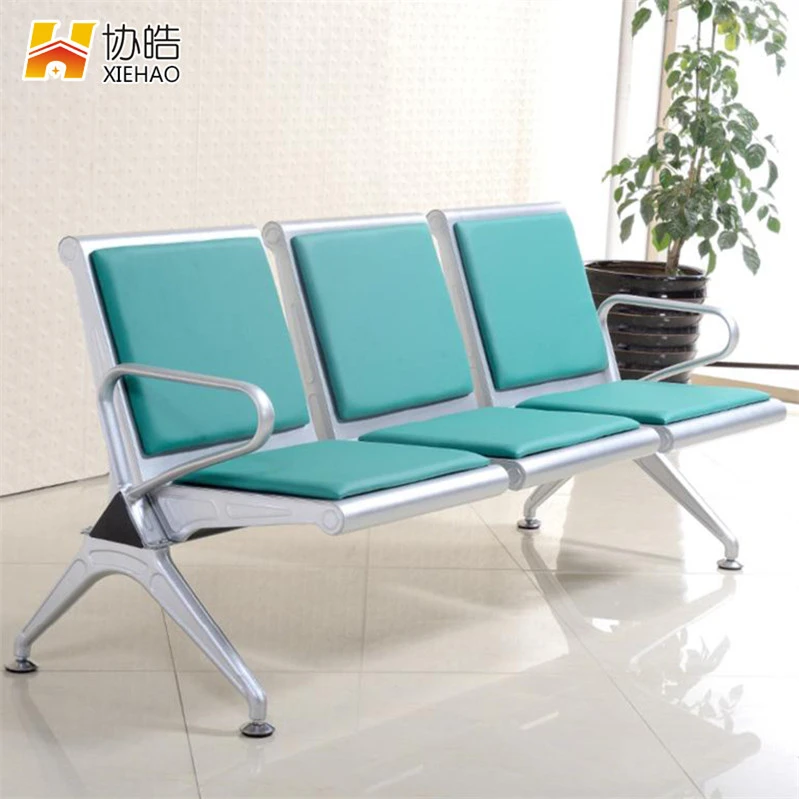 Cheap price 3 seaters steel barber shop waiting chairs YA-25, bench for waiting room, air port chair