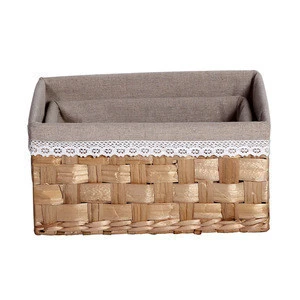 Cheap price water hyacinth storage basket with liner